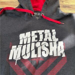 Men’s XL Metal Mulisha Pull Over Hoodie with spray paint effect logo